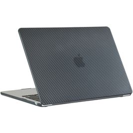 Mobigear Carbon MacBook Air 13 Inch (2022-2025) Hoes Hardshell Laptopcover MacBook Case - Zwart - Model A2681 / A3113 / A3240