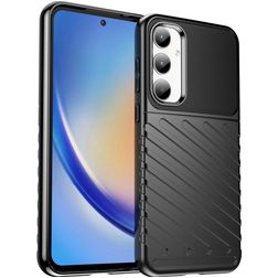Mobigear Groove Samsung Galaxy A35 Hoesje Flexibel TPU Backcover - Zwart
