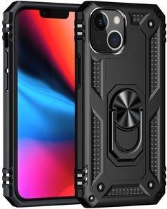 Mobigear Armor Ring iPhone 13 Hoesje Hardcase Backcover Shockproof met Ringhouder - Zwart