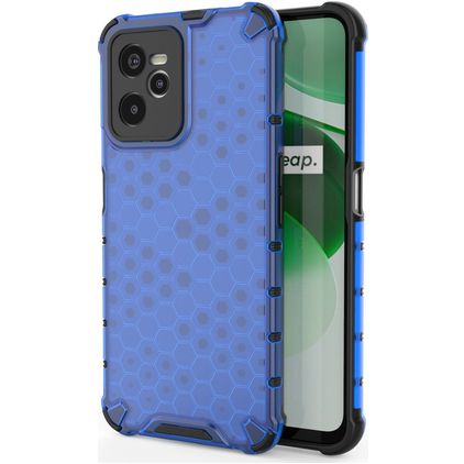 Mobigear Honeycomb Realme C35 Hoesje Hardcase Backcover Shockproof - Blauw