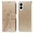 Mobigear Flowers Samsung Galaxy S25 Edge Hoesje Bookcase Portemonnee - Goud