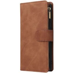 Mobigear Zipper Samsung Galaxy Note 10 Lite Hoesje Bookcase Portemonnee - Bruin