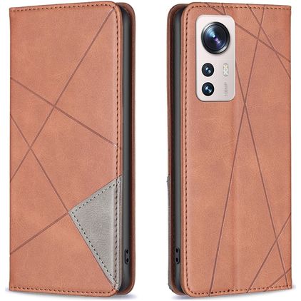 Mobigear Rhombus slim Xiaomi 12 Lite Hoesje Bookcase - Bruin