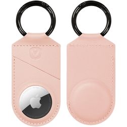 Valenta Snap Apple AirTag Hoesje Echt Leer Sleutelhanger - Roze