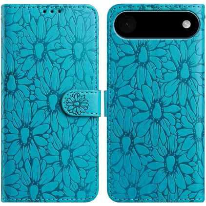 Mobigear Flowers iPhone Air Hoesje Bookcase Portemonnee - Blauw
