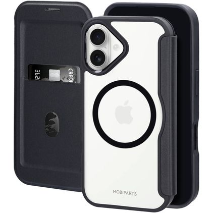 Mobiparts Shield Line iPhone 17 MagSafe Hoesje Bookcase - Zwart
