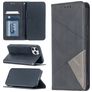 Mobigear Rhombus Slim iPhone 12 Hoesje Bookcase - Grijs