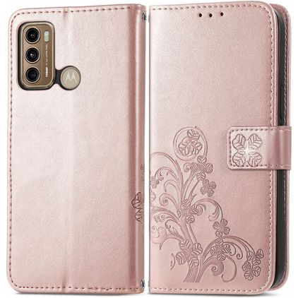 Mobigear Clover POCO X3 GT Hoesje Bookcase Portemonnee - Roségoud