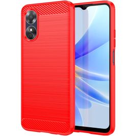Mobigear Brushed Slim OPPO A17 Hoesje Flexibel TPU Backcover - Rood