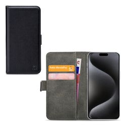 Mobilize Classic Gelly Wallet iPhone 15 Pro Max Hoesje Bookcase Portemonnee - Zwart