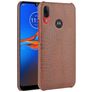 Mobigear Croco Motorola Moto E6 Plus Hoesje Backcover - Bruin
