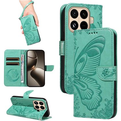 Mobigear Butterfly Xiaomi 15T Pro Hoesje Bookcase Portemonnee - Groen