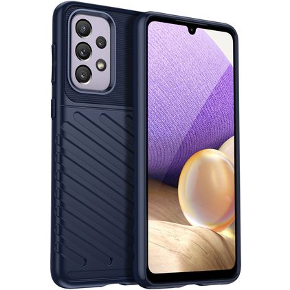 Mobigear Groove Samsung Galaxy A33 Hoesje Flexibel TPU Backcover - Blauw