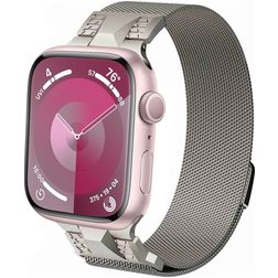 Mobigear Mecha Loop Milanese Apple Watch Bandje Magneetsluiting - 49/46/45/44 mm - Sterrenlicht