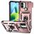 Mobigear Armor Ring Cam Slide Xiaomi Redmi A1 4G Hoesje Hardcase Backcover Shockproof met Ringhouder en Camera Slider - Roségoud