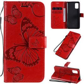Mobigear Butterfly Samsung Galaxy A41 Hoesje Bookcase Portemonnee - Rood