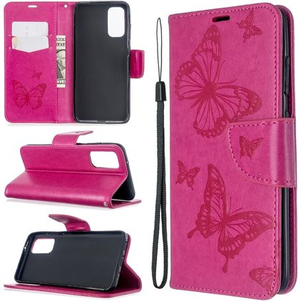Mobigear Butterfly Samsung Galaxy S20 Hoesje Bookcase Portemonnee - Magenta
