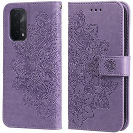 Mobigear Flowers OPPO A74 5G Hoesje Bookcase Portemonnee - Paars