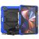 Mobigear SureGrip Xtreme iPad Pro 12.9 Inch (2022) Hoes Hard Kunststof,Siliconen Backcover + Stylus Houder + Schouderband + Standaard - Zwart / Blauw