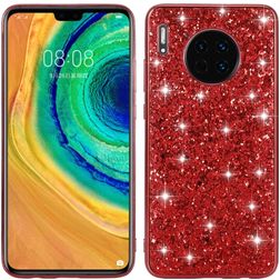 Mobigear Glitter Huawei Mate 30 Hoesje Hardcase Backcover - Rood