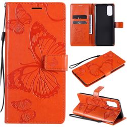 Mobigear Butterfly OPPO Reno 4 Hoesje Bookcase Portemonnee - Oranje