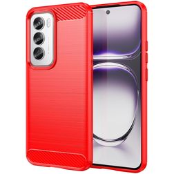 Mobigear Brushed Slim OPPO Reno 12 Pro Hoesje Flexibel TPU Backcover - Rood