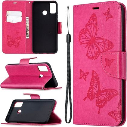 Mobigear Butterfly HONOR 9X Lite Hoesje Bookcase Portemonnee - Roze