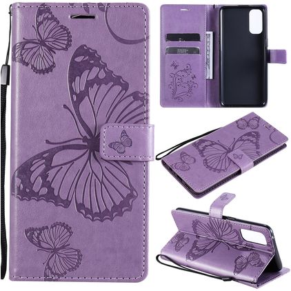 Mobigear Butterfly OPPO Reno 4 Hoesje Bookcase Portemonnee - Paars