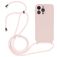 Mobigear Lanyard iPhone 14 Pro Siliconen Hoesje met koord - Sand Pink