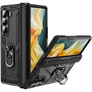 Mobigear Armor Ring Samsung Galaxy Z Fold 6 Hoesje Hardcase Backcover Shockproof met Ringhouder - Zwart