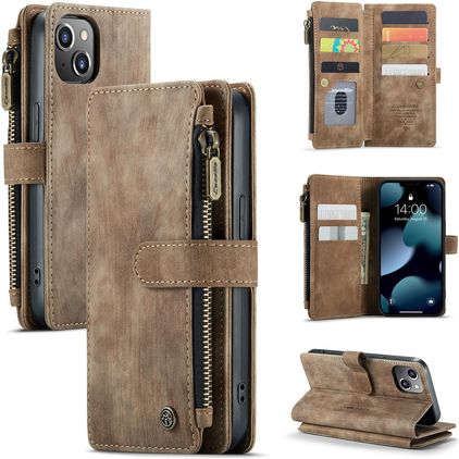 Caseme C30 iPhone 13 Hoesje Bookcase Portemonnee - Bruin