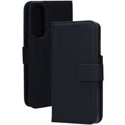 Mobiparts Wallet Samsung Galaxy S25 Edge Hoesje Echt Leer Bookcase Portemonnee - Zwart