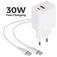 Mobiparts Wall Charger Dual USB / USB-C USB-C 1 Meter Power Delivery 30W 3A - Wit