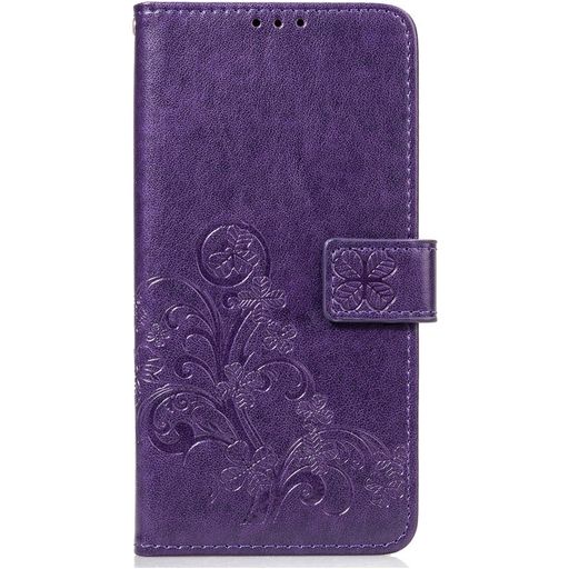 Mobigear Clover iPhone XR Hoesje Bookcase Portemonnee - Paars