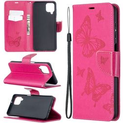 Mobigear Butterfly Samsung Galaxy A12 Hoesje Bookcase Portemonnee - Magenta