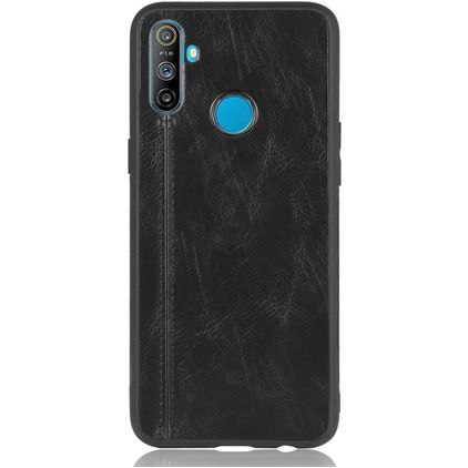 Mobigear Stitch Realme C3 Hoesje Backcover - Zwart
