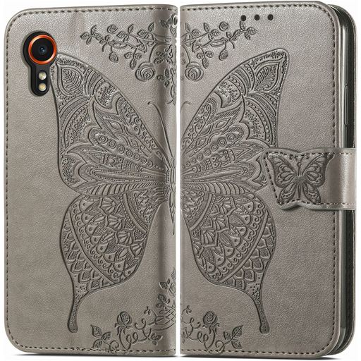 Mobigear Butterfly Samsung Galaxy Xcover 7 Hoesje Bookcase Portemonnee - Grijs