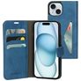 Mobiparts Classic Wallet iPhone 15 Hoesje Bookcase Portemonnee - Steel Blue