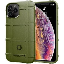 Mobigear Rugged Shield iPhone 12 Hoesje Flexibel TPU Backcover Shockproof - Groen