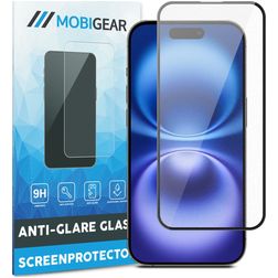 Mobigear iPhone 16 Glazen Screenprotector Anti-Glare - Case Friendly - Zwart