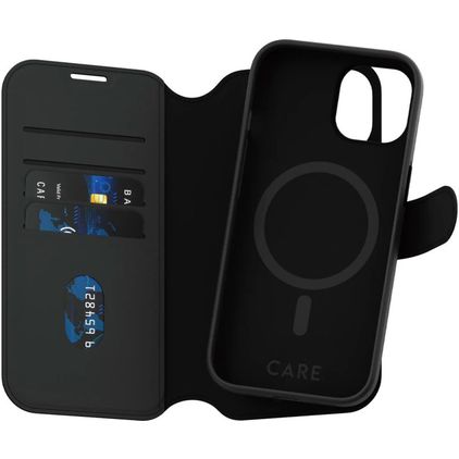 CARE by PanzerGlass Tango Two-in-One iPhone 15 MagSafe Hoesje Uitneembare 2in1 Bookcase Portemonnee - Zwart