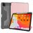 Mutural Tri-Fold Tough iPad Pro 12.9 Inch (2021) Hoes Bookcase + Stylus Houder - Zwart / Roségoud