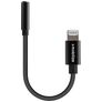 Mobilize Strong Nylon Apple Lightning naar AUX 3.5mm Kabel MFI 0.15 Meter - Zwart