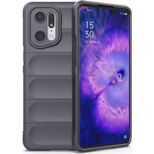 Mobigear Bumpy OPPO Find X5 Pro Hoesje Flexibel TPU Backcover - Charcoal