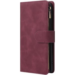Mobigear Zipper Samsung Galaxy A71 Hoesje Bookcase Portemonnee - Rood