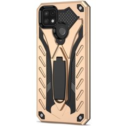 Mobigear Armor Stand Realme C21Y Hoesje Hardcase Backcover Shockproof met Standaard - Goud