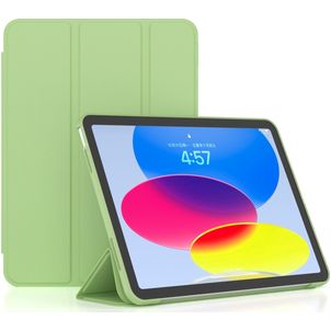 Mobigear Tri-Fold Gel iPad 11 (2025) Hoes TPU,Kunstleer Bookcase - Groen