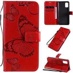 Mobigear Butterfly Samsung Galaxy A41 Hoesje Bookcase Portemonnee - Rood