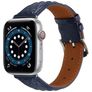 Mobigear Genova Leren Apple Watch Bandje Gespsluiting - 49/46/45/44 mm - Donkerblauw