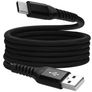 Mobiparts Magnetic Braided USB-C naar USB-A Kabel 1 Meter - Black